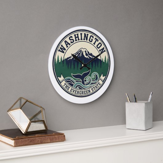 Vintage Washington State embleem Grote Klok (Kantoor)