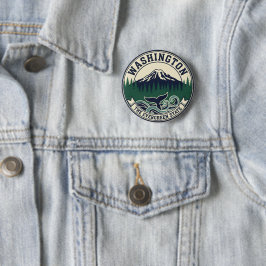 Vintage Washington State embleem Ronde Button 5,7 Cm