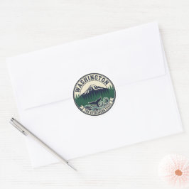 Vintage Washington State embleem Ronde Sticker