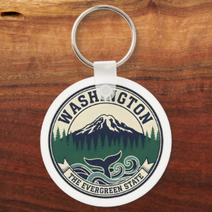 Vintage Washington State embleem  Sleutelhanger