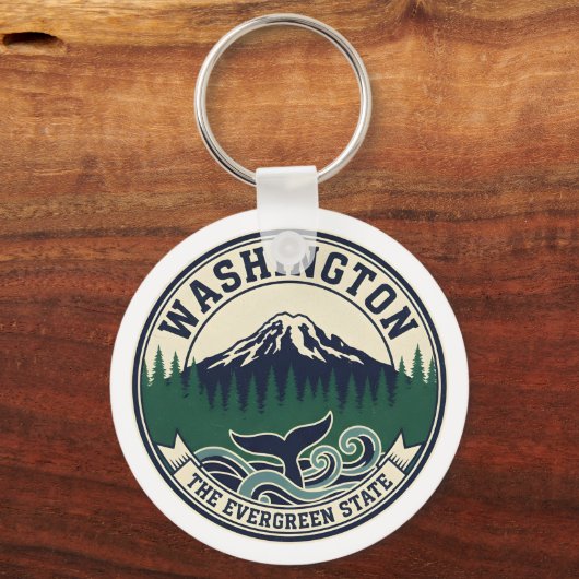 Vintage Washington State embleem Sleutelhanger (Achterkant)