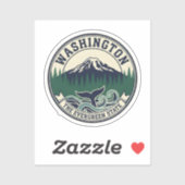 Vintage Washington State embleem Sticker (Vel)