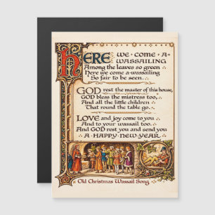 Vintage Wassail Lied Verluchte Manuscript Kunst