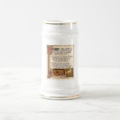 Vintage Wassail Lied Verluchte Manuscript Kunst Bierpul (Center)