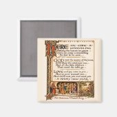 Vintage Wassail Lied Verluchte Manuscript Kunst Magneet (Voorkant / Achterkant)
