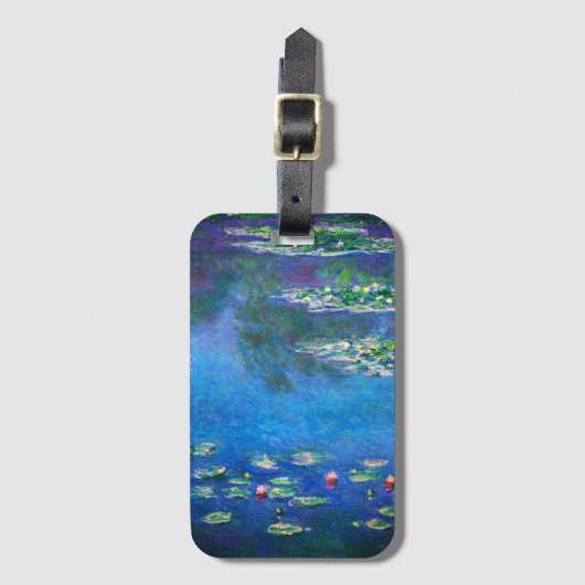 Vintage Water Lilies by Claude Monet Bagagelabel (Voorkant (verticaal))