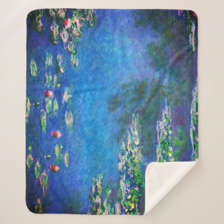 Vintage Water Lilies by Claude Monet Sherpa Deken