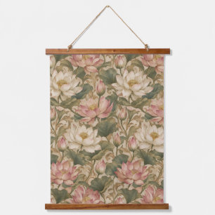 Vintage Water Lotus Botanische Bloemmotief Hangend Wandkleed