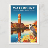 Vintage Waterbury Connecticut Briefkaart (Voorkant)