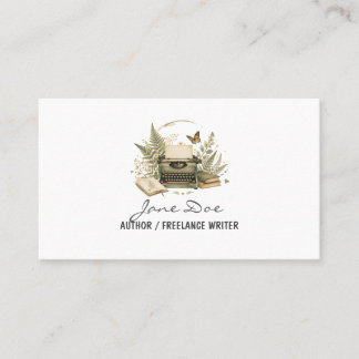 Vintage Watercolor Author Business Card Visitekaartje