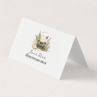 Vintage Watercolor Author Business Card Visitekaartje
