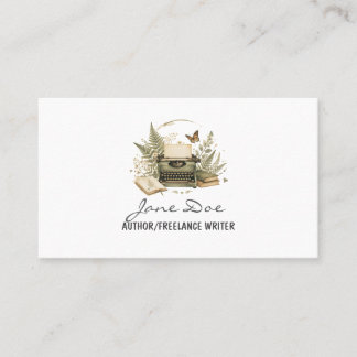 Vintage Watercolor Author Business Card Visitekaartje