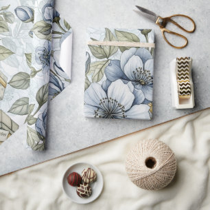 Vintage Watercolor Bloemen Inpakpapier