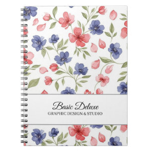 Vintage Watercolor Bloemen Spiraal Foto Notitieboe Notitieboek