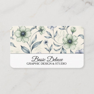 Vintage Watercolor Bloemen Zakelijke Kaart Qr code Visitekaartje