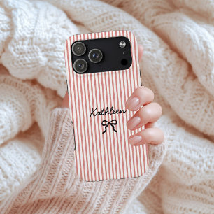 Vintage Watercolor Rode Strepen Bachelorette Feest iPhone 15 Pro Case