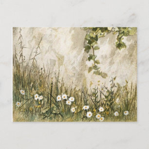 Vintage Watercolor Summer Garden Briefkaart