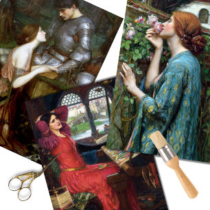 Vintage Waterhouse Vrouwen Decoupage Inpakpapier Vel
