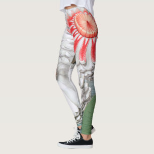 Vintage waterlelie bloemen, waterlelies in een vij leggings