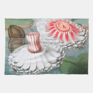 Vintage Waterlelie Bloemen, Waterlelies in een Vij Theedoek