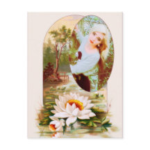 Vintage waterleliebloem frame voor elke foto