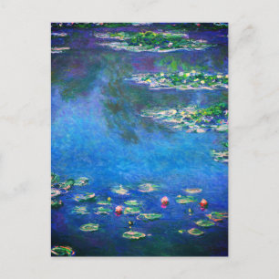 Vintage Waterlelies door Claude Monet Briefkaart