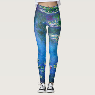 Vintage Waterlelies door Claude Monet Leggings