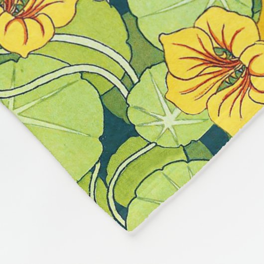 Vintage Waterlilies Fleece Deken (Hoek)