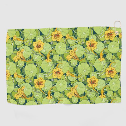 Vintage Waterlilies Golfhanddoek (Horizontaal)