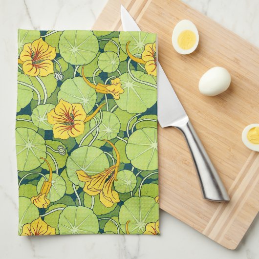 Vintage Waterlilies Theedoek (Quarter Fold)