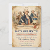 Vintage Waterverf 4 juli Onafhankelijkheidsdag Save The Date (Voorkant)