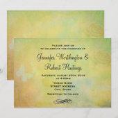 Vintage Waterverf achtergrond bruiloft Kaart (Voorkant / Achterkant)