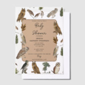 Vintage Waterverf bosvogel Baby shower Vellum Uitnodigingen (Offset)