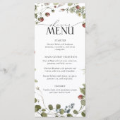 Vintage Waterverf Bruidsfeest Strawberry Menu (Voorkant)