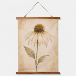 Vintage Waterverf Echinacea Wandtapijt Hangend Wandkleed