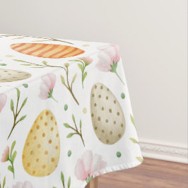 Vintage Waterverf Eieren & Lente Bloemen Pasen Tafelkleed
