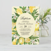 Vintage Waterverf Gele Lemons Lijst Kaart (Staand voorkant)