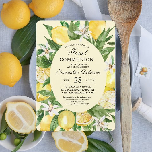 Vintage Waterverf Gele Lemons Lijst Kaart