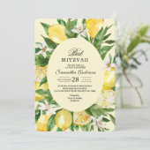 Vintage Waterverf Gele Lemons Lijst Kaart (Staand voorkant)