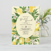 Vintage Waterverf Gele Lemons Lijst Kaart (Staand voorkant)