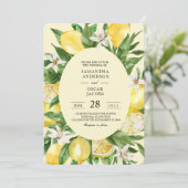 Vintage Waterverf Gele Lemons Lijst Kaart (Staand voorkant)