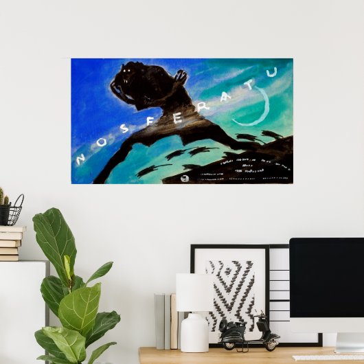 Vintage Waterverf Nosferatu Poster (Thuiskantoor)