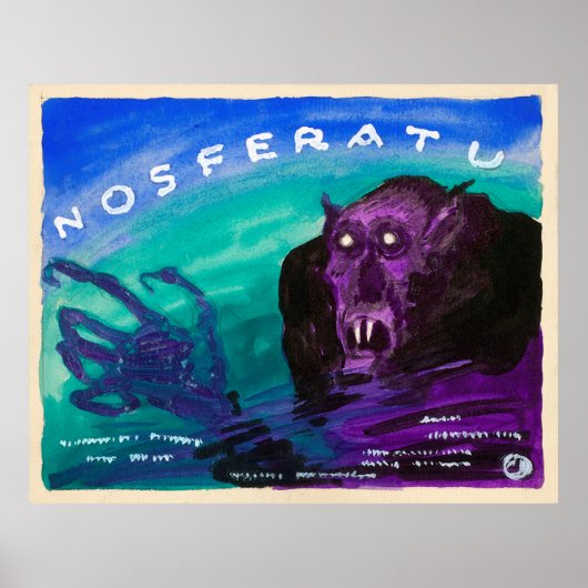 Vintage Waterverf Nosferatu Poster (Voorkant)