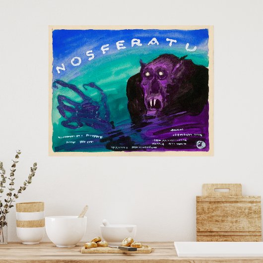 Vintage Waterverf Nosferatu Poster (Keuken)