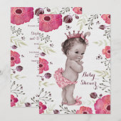 Vintage Waterverf Poppies Baby shower Kaart (Voorkant / Achterkant)