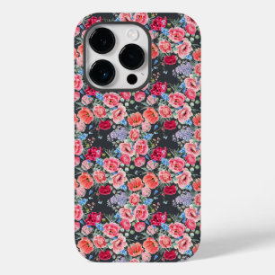 vintage waterverf roze en rode rozen patroon Case-Mate iPhone 14 pro hoesje