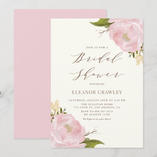 Vintage Waterverf Roze pony Vrijgezellenfeest Kaart (Voorkant / Achterkant)