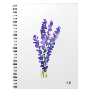 Vintage waterverf van lavender kruiden tuinkeuken notitieboek