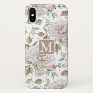 Vintage Waterverf van platte Stippen en monogram Case-Mate iPhone Case
