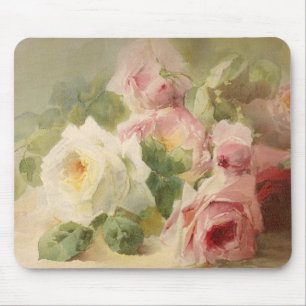 Vintage Waterverf Victoriaans Roos Muismat